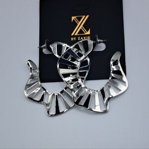 Z By Zaxie Silver Statement Hoop Earrings